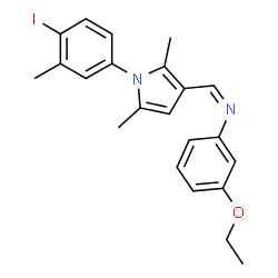 ChemSpider 2D Image | (Z)-N-(3-Ethoxyphenyl)-1-[1-(4-iodo-3-methylphenyl)-2,5-dimethyl-1H-pyrrol-3-yl]methanimine | C22H23IN2O