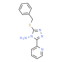 ChemSpider 2D Image | 3-Benzylsulfanyl-5-pyridin-2-yl-[1,2,4]triazol-4-ylamine | C14H13N5S