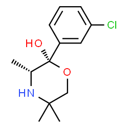 ChemSpider 2D Image | (2R,3R)-2-(3-Chlorophenyl)-3,5,5-trimethyl-2-morpholinol | C13H18ClNO2