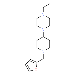 ChemSpider 2D Image | 1-Ethyl-4-[1-(2-furylmethyl)-4-piperidinyl]piperazine | C16H27N3O