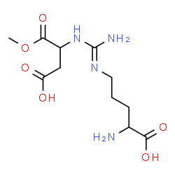 ChemSpider 2D Image | 2-Amino-5-[(E)-{amino[(3-carboxy-1-methoxy-1-oxo-2-propanyl)amino]methylene}amino]pentanoic acid | C11H20N4O6