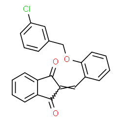 ChemSpider 2D Image | 2-{2-[(3-Chlorobenzyl)oxy]benzylidene}-1H-indene-1,3(2H)-dione | C23H15ClO3