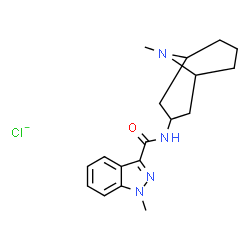 ChemSpider 2D Image | 1H-Indazole-3-carboxamide, 1-methyl-N-(9-methyl-9-azabicyclo[3.3.1]non-3-yl)-, chloride (1:1) | C18H24ClN4O
