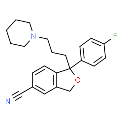 ChemSpider 2D Image | 1-(4-Fluorophenyl)-1-[3-(1-piperidinyl)propyl]-1,3-dihydro-2-benzofuran-5-carbonitrile | C23H25FN2O