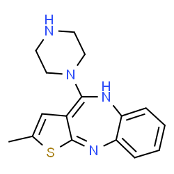 ChemSpider 2D Image | 2-Methyl-4-(1-piperazinyl)-5H-thieno[2,3-b][1,5]benzodiazepine | C16H18N4S