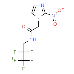ChemSpider 2D Image | 2-(2-Nitro-1H-imidazol-1-yl)-N-{2,2,3-trifluoro-3,3-bis[(~18~F)fluoro]propyl}acetamide | C8H7F318F2N4O3
