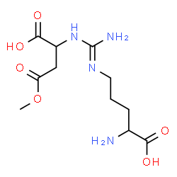 ChemSpider 2D Image | 2-Amino-5-[(E)-{amino[(1-carboxy-3-methoxy-3-oxopropyl)amino]methylene}amino]pentanoic acid | C11H20N4O6