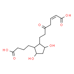 ChemSpider 2D Image | (2Z)-7-[2-(3-Carboxypropyl)-3,5-dihydroxycyclopentyl]-5-oxo-2-heptenoic acid | C16H24O7