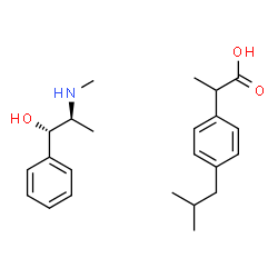 ChemSpider 2D Image | 2-(4-Isobutylphenyl)propanoic acid - (1S,2S)-2-(methylamino)-1-phenyl-1-propanol (1:1) | C23H33NO3
