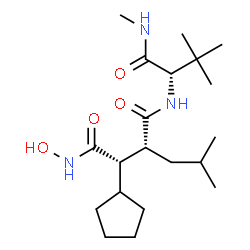 ChemSpider 2D Image | (2S,3R)-2-Cyclopentyl-N~4~-[(2S)-3,3-dimethyl-1-(methylamino)-1-oxo-2-butanyl]-N~1~-hydroxy-3-isobutylsuccinamide | C20H37N3O4