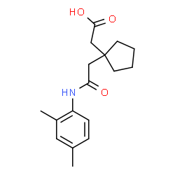 ChemSpider 2D Image | (1-{2-[(2,4-Dimethylphenyl)amino]-2-oxoethyl}cyclopentyl)acetic acid | C17H23NO3