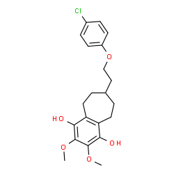ChemSpider 2D Image | 7-[2-(4-Chlorophenoxy)ethyl]-2,3-dimethoxy-6,7,8,9-tetrahydro-5H-benzo[7]annulene-1,4-diol | C21H25ClO5