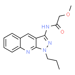 ChemSpider 2D Image | 2-Methoxy-N-(1-propyl-1H-pyrazolo[3,4-b]quinolin-3-yl)acetamide | C16H18N4O2