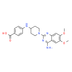 ChemSpider 2D Image | 4-(1-(4-amino-6,7-dimethoxyquinazolin-2-yl)piperidin-4-ylamino)benzoic acid | C22H25N5O4