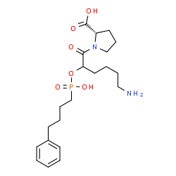 ChemSpider 2D Image | 1-(6-Amino-2-{[hydroxy(4-phenylbutyl)phosphoryl]oxy}hexanoyl)-L-proline | C21H33N2O6P