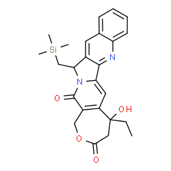ChemSpider 2D Image | 5-Ethyl-5-hydroxy-13-[(trimethylsilyl)methyl]-1,4,5,13-tetrahydro-3H,15H-oxepino[3',4':6,7]indolizino[1,2-b]quinoline-3,15-dione | C25H28N2O4Si