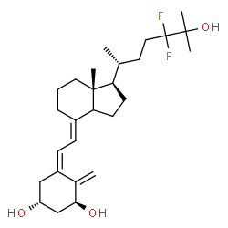 ChemSpider 2D Image | (1S,3R,5Z,7E,14xi)-24,24-Difluoro-9,10-secocholesta-5,7,10-triene-1,3,25-triol | C27H42F2O3