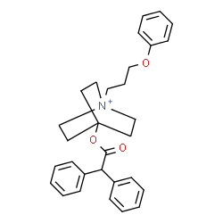 ChemSpider 2D Image | 4-(2,2-Diphenylacetoxy)-1-(3-phenoxypropyl)-1-azoniabicyclo[2.2.2]octane | C30H34NO3