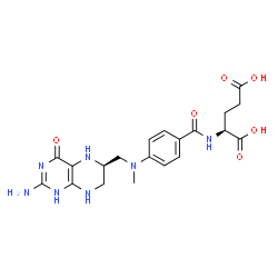 ChemSpider 2D Image | N-{4-[{[(6R)-2-Amino-4-oxo-1,4,5,6,7,8-hexahydro-6-pteridinyl]methyl}(methyl)amino]benzoyl}-L-glutamic acid | C20H25N7O6