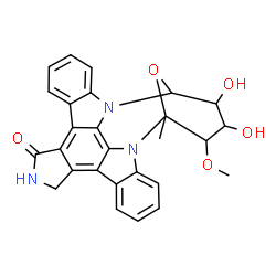 ChemSpider 2D Image | 4,5-Dihydroxy-3-methoxy-2-methyl-29-oxa-1,7,17-triazaoctacyclo[12.12.2.1~2,6~.0~7,28~.0~8,13~.0~15,19~.0~20,27~.0~21,26~]nonacosa-8,10,12,14,19,21,23,25,27-nonaen-16-one | C27H23N3O5