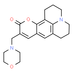 ChemSpider 2D Image | 10-(4-Morpholinylmethyl)-2,3,6,7-tetrahydro-1H,5H,11H-pyrano[2,3-f]pyrido[3,2,1-ij]quinolin-11-one | C20H24N2O3