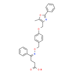 ChemSpider 2D Image | (4Z)-4-[({4-[(5-Methyl-2-phenyl-1,3-oxazol-4-yl)methoxy]benzyl}oxy)imino]-4-phenylbutanoic acid | C28H26N2O5