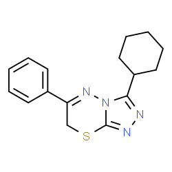 ChemSpider 2D Image | 3-Cyclohexyl-6-phenyl-7H-[1,2,4]triazolo[3,4-b][1,3,4]thiadiazine | C16H18N4S
