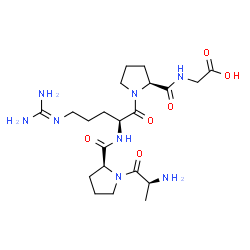 ChemSpider 2D Image | L-Alanyl-L-prolyl-N~5~-(diaminomethylene)-L-ornithyl-L-prolylglycine | C21H36N8O6