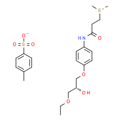ChemSpider 2D Image | [3-({4-[(2R)-3-Ethoxy-2-hydroxypropoxy]phenyl}amino)-3-oxopropyl](dimethyl)sulfonium 4-methylbenzenesulfonate | C23H33NO7S2