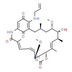ChemSpider 2D Image | (4E,6Z,8S,10E,12S,13R,14S,16R)-19-(Allylamino)-13-hydroxy-8,14-dimethoxy-4,10,12,16-tetramethyl-3,20,22-trioxo-2-azabicyclo[16.3.1]docosa-1(21),4,6,10,18-pentaen-9-yl carbamate | C31H43N3O8