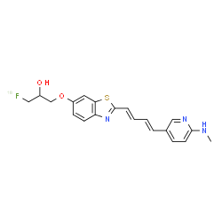ChemSpider 2D Image | 1-(~18~F)Fluoro-3-[(2-{(1E,3E)-4-[6-(methylamino)-3-pyridinyl]-1,3-butadien-1-yl}-1,3-benzothiazol-6-yl)oxy]-2-propanol | C20H2018FN3O2S