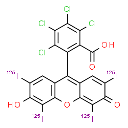 ChemSpider 2D Image | 2,3,4,5-Tetrachloro-6-{6-hydroxy-2,4,5,7-tetrakis[(~125~I)iodo]-3-oxo-3H-xanthen-9-yl}benzoic acid | C20H4Cl4125I4O5