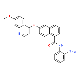 ChemSpider 2D Image | N-(2-Aminophenyl)-6-[(7-methoxy-4-quinolinyl)oxy]-1-naphthamide | C27H21N3O3