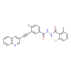 ChemSpider 2D Image | 2-Chloro-6-methyl-N'-[4-methyl-3-(3-quinolinylethynyl)benzoyl]benzohydrazide | C27H20ClN3O2