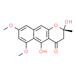 ChemSpider 2D Image | (2S)-2,5-Dihydroxy-6,8-dimethoxy-2-methyl-2,3-dihydro-4H-benzo[g]chromen-4-one | C16H16O6