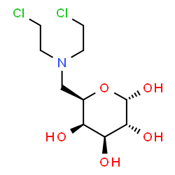 ChemSpider 2D Image | 6-[Bis(2-chloroethyl)amino]-6-deoxy-alpha-D-galactopyranose | C10H19Cl2NO5