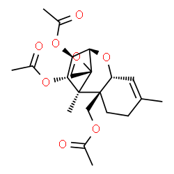 ChemSpider 2D Image | (3alpha,4beta,12R)-12,13-Epoxytrichothec-9-ene-3,4,15-triyl triacetate | C21H28O8