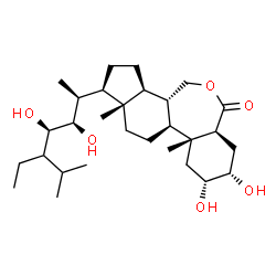 ChemSpider 2D Image | (3aS,5S,6R,7aR,7bS,9aS,10R,12aS,12bS)-10-[(2S,3R,4R)-5-Ethyl-3,4-dihydroxy-6-methyl-2-heptanyl]-5,6-dihydroxy-7a,9a-dimethylhexadecahydro-3H-benzo[c]indeno[5,4-e]oxepin-3-one | C29H50O6