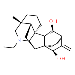 ChemSpider 2D Image | (5alpha,11beta,15beta)-21-Ethyl-4-methyl-7,20-cycloatid-16-ene-11,15-diol | C22H33NO2