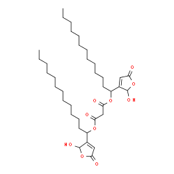 ChemSpider 2D Image | Bis[1-(2-hydroxy-5-oxo-2,5-dihydro-3-furanyl)tridecyl] malonate | C37H60O10