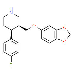 ChemSpider 2D Image | (3S,4S)-3-[(1,3-Benzodioxol-5-yloxy)methyl]-4-(4-fluorophenyl)piperidine | C19H20FNO3