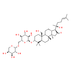 ChemSpider 2D Image | (9xi)-19,20-Dihydroxy-16-oxodammar-24-en-3-yl 6-O-beta-L-arabinopyranosyl-alpha-D-glucopyranoside | C41H68O13