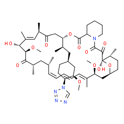ChemSpider 2D Image | (1R,12S,15R,16E,18R,19R,21S,23S,24Z,26E,28E,30S,32S,35R)-1,18-Dihydroxy-19,30-dimethoxy-12-{(2R)-1-[(1S,3R,4S)-3-methoxy-4-(1H-tetrazol-1-yl)cyclohexyl]-2-propanyl}-15,17,21,23,29,35-hexamethyl-11,36-
dioxa-4-azatricyclo[30.3.1.0~4,9~]hexatriaconta-16,24,26,28-tetraene-2,3,10,14,20-pentone | C52H79N5O12