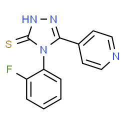 ChemSpider 2D Image | 4H-1,2,4-triazole-3-thiol, 4-(2-fluorophenyl)-5-(4-pyridinyl)- | C13H9FN4S