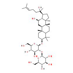ChemSpider 2D Image | (3beta,5xi,12beta)-12,20-Dihydroxydammar-24-en-3-yl 2-O-beta-D-glucopyranosyl-beta-D-glucopyranoside | C42H72O13