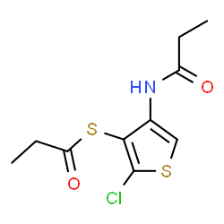 ChemSpider 2D Image | S-[2-Chloro-4-(propionylamino)-3-thienyl] propanethioate | C10H12ClNO2S2