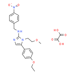 ChemSpider 2D Image | 5-(4-Ethoxyphenyl)-1-(2-methoxyethyl)-N-(4-nitrobenzyl)-1H-imidazol-2-amine ethanedioate (1:1) | C23H26N4O8