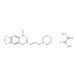 ChemSpider 2D Image | 3-(4-Morpholinyl)-N-[(6-nitro-1,3-benzodioxol-5-yl)methyl]-1-propanamine ethanedioate (1:1) | C17H23N3O9