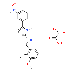 ChemSpider 2D Image | N-(2,3-Dimethoxybenzyl)-1-methyl-5-(3-nitrophenyl)-1H-imidazol-2-amine ethanedioate (1:1) | C21H22N4O8