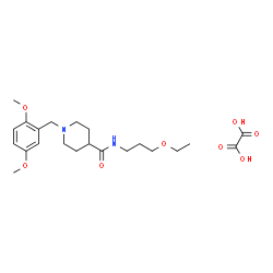 ChemSpider 2D Image | 1-(2,5-Dimethoxybenzyl)-N-(3-ethoxypropyl)-4-piperidinecarboxamide ethanedioate (1:1) | C22H34N2O8